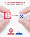 JoyCat 16mm 6 Sided Dice Set Standard Game Dice Kids for Board Games Dice Games Math Dice for Classroom with Storage Bucket (100, Opaque)