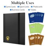 Fabmaker Premium 396 Pocket Trading Card Binder - Side Loading Collector Album for MTG, TCG, Game, Sport Cards - Red