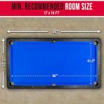 GoSports Full Size 8 ft x 4.2 ft Billiards Game Table - Foldable Design, Includes Full Set of Pool Balls, 2 Cue Sticks, Chalk, and Felt Brush - Blue