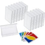 12 Pieces Card Deck Boxes Empty Plastic Storage Box Card Holder Clear Card Case, Snaps Closed