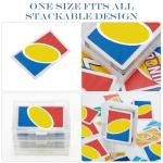 12 Pieces Card Deck Boxes Empty Plastic Storage Box Card Holder Clear Card Case, Snaps Closed