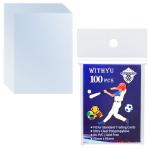 100 Pcs Soft Trading Card Sleeves, Top Loading Sleeves for Standard Cards 2.5" X 3.5"，Ultra-Clear Card Protector for Game, Baseball Cards