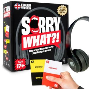 Sorry What Game - Uncensored Lip Reading Party Games for Adults - Based On The Headphone Challenge TikTok Trend - 2+ Players 40,000 Funny Phrase Combos - Card Games for Adults & Friends (Ages 17+)