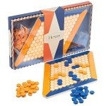 Hexus Board Game - Traditional 2 Player Strategy Board Game with Wooden 11" x 11" Hex Grid and Hexagon Tiles (Blue/Orange) - Unique Brain Teasers and Puzzle Games for Families, Friends and Collectors