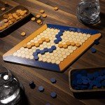 Hexus Board Game - Traditional 2 Player Strategy Board Game with Wooden 11" x 11" Hex Grid and Hexagon Tiles (Blue/Orange) - Unique Brain Teasers and Puzzle Games for Families, Friends and Collectors