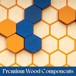 Hexus Board Game - Traditional 2 Player Strategy Board Game with Wooden 11" x 11" Hex Grid and Hexagon Tiles (Blue/Orange) - Unique Brain Teasers and Puzzle Games for Families, Friends and Collectors