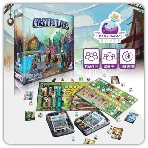 Castellans Board Game - Valeria Universe of Games - Strategy Board Game with Dice Drafting, Resource Management, and Area Control. Game Night for 1-5 Players, Solo Game Mode
