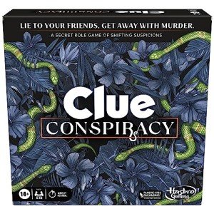 Clue Conspiracy Board Game for Adults and Teens, Secret Role Strategy Games, Ages 14+, 4-10 Players, 45 Minutes, Mystery & Party Games