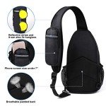 WATERFLY Hiking Crossbody Sling Backpack (Black)