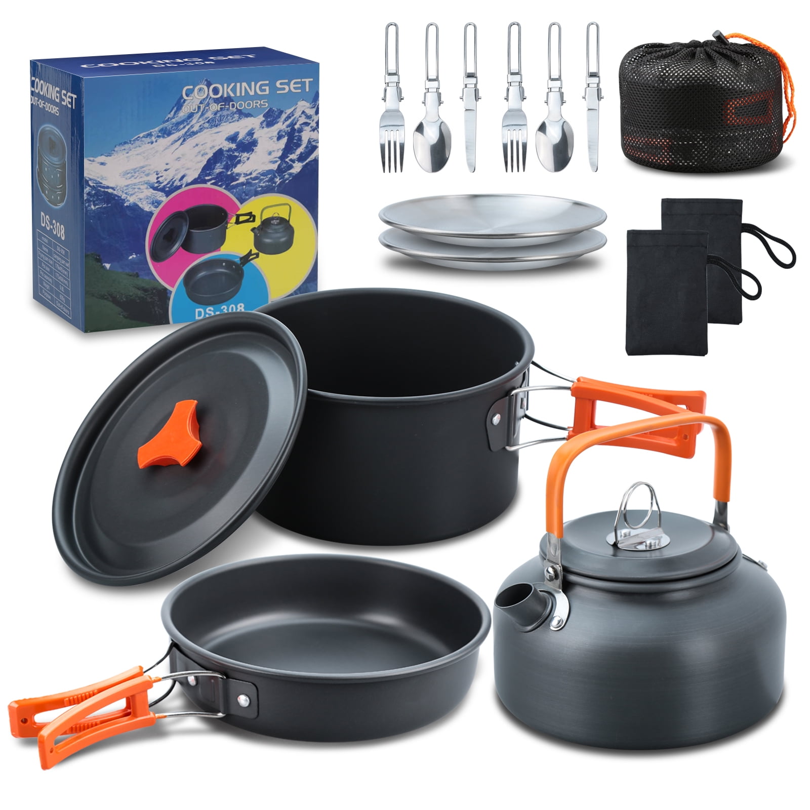 16-Piece Camping Cookware Set for Backpacking and Hiking