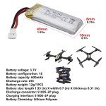 5PCS 3.7V 600mAh Lithium Batteries with Charger