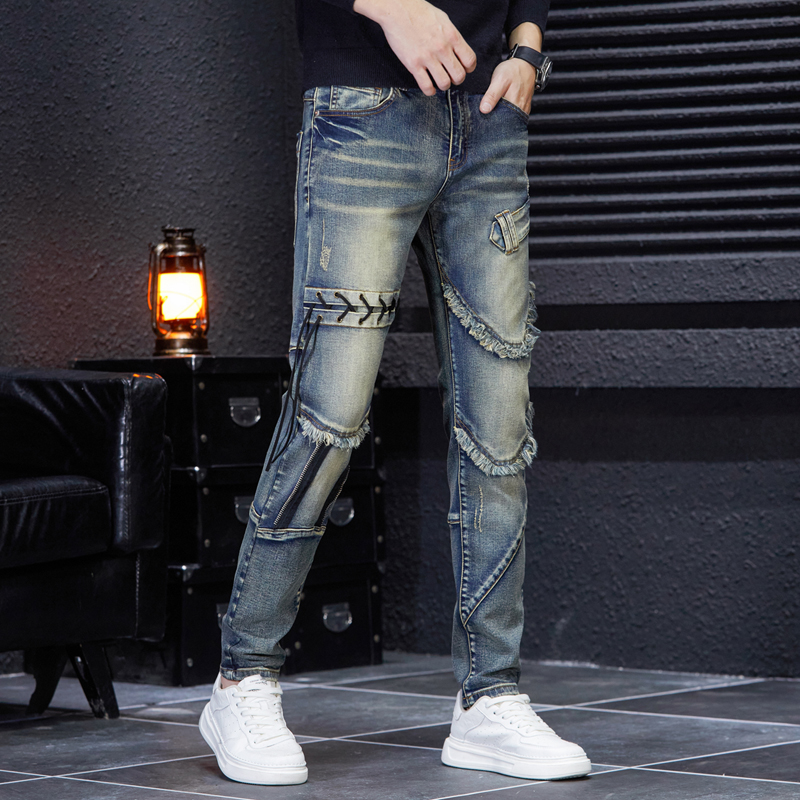 Men's Retro Motorcycle Jeans - Autumn/Winter Fashion
