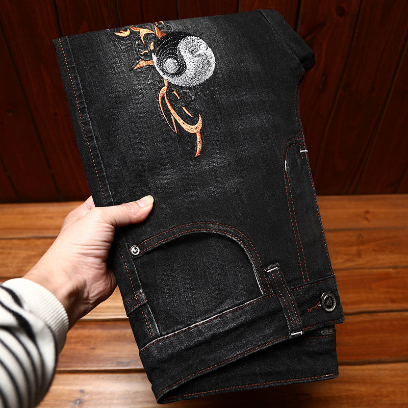 Slim Fit Multi-Pocket Denim Cargo Pants for Men