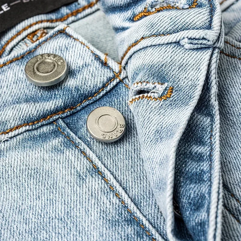 Stylish Purple Men's Straight Leg Embroidered Jeans