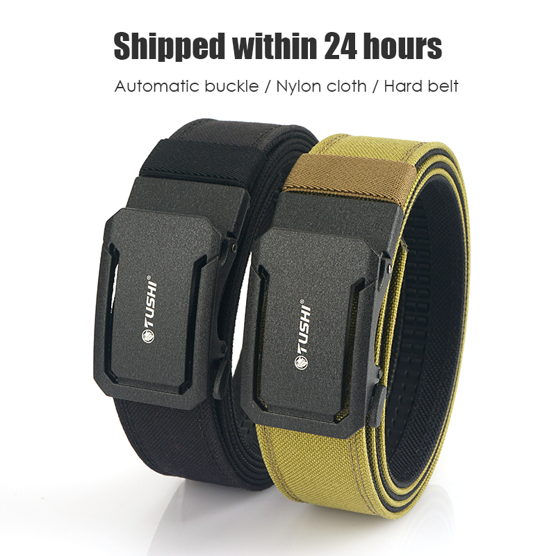 Men's Tactical Nylon Belt with Automatic Metal Buckle