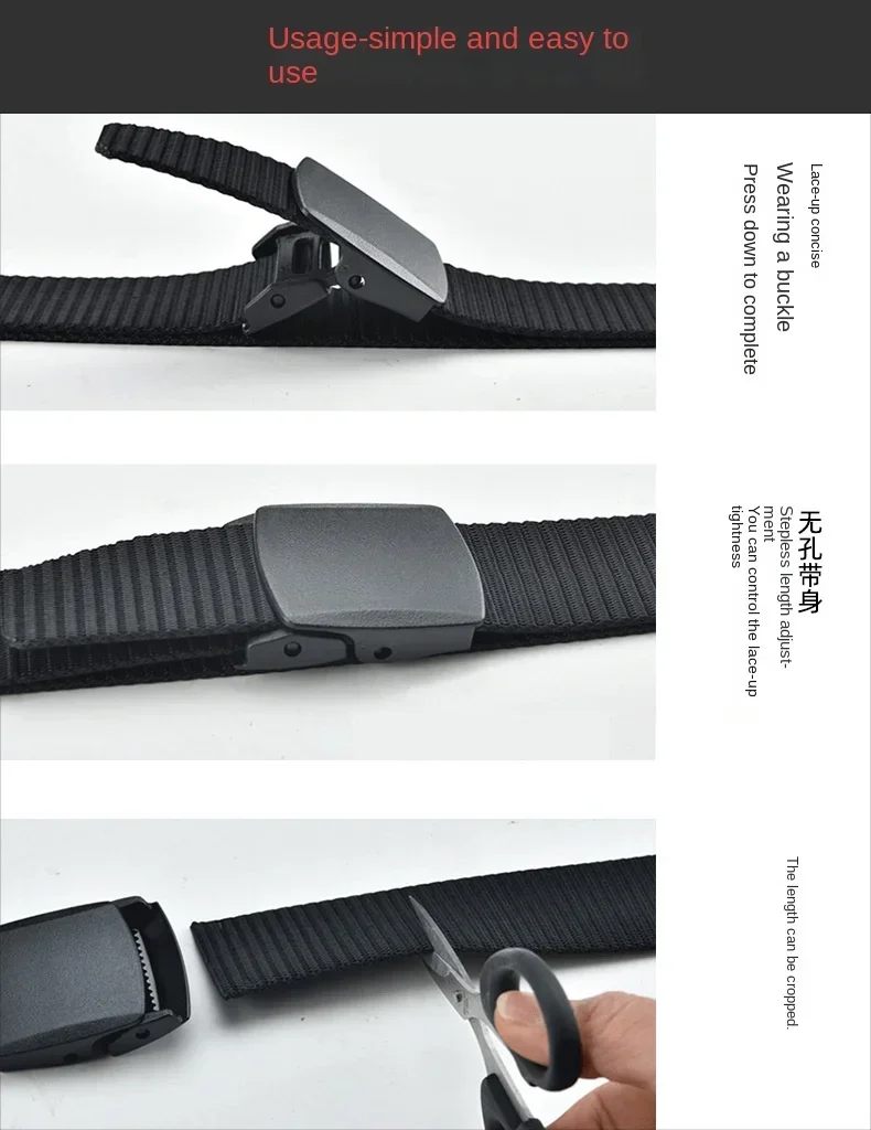 Men's Lightweight Nylon Belt with Automatic Buckle