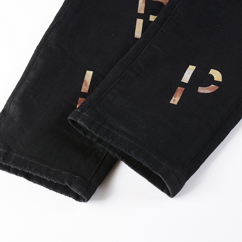 Classic Black Oversized Stretch Denim Trousers for All