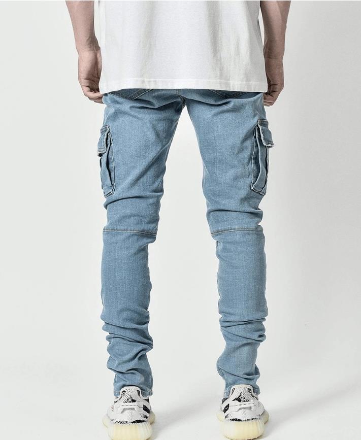 2024 Men's Slim Multi-Pocket Cargo Denim Pants