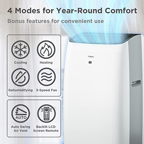 TURBRO 14,000 BTU 4-in-1 Portable AC