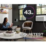 GE Profile Ultra Quiet Window Air Conditioner 8,200 BTU, WiFi Enabled, Ideal for Medium Rooms, Easy Installation with Included Kit, 8K Window AC Unit, White