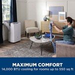 GE 14,000 BTU Portable Air Conditioner for Medium Rooms up to 550 sq ft. (9,850 BTU SACC), Wi-Fi Enabled, 3-in-1 with Dehumidify, Fan, and Auto Evaporation, Included Window Installation Kit