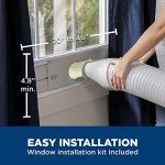 GE 14,000 BTU Portable Air Conditioner for Medium Rooms up to 550 sq ft. (9,850 BTU SACC), Wi-Fi Enabled, 3-in-1 with Dehumidify, Fan, and Auto Evaporation, Included Window Installation Kit