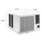 LG 7,500 BTU Window Air Conditioner with Supplemental Heat, Cools 320 Sq.Ft. (16' x 20' Room Size), Electronic Controls with Remote, 2 Cooling, Heating & Fan Speeds, Slide In-Out Chassis, 115V