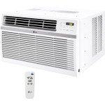 LG 8,000 BTU Window Air Conditioner, 115V, Cools 340 Sq.Ft. for Bedroom, Living Room, Apartment, Quiet Operation, Electronic Control with Remote, 3 Cooling & Fan Speeds, Auto Restart, White