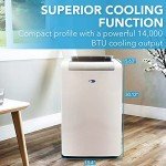 Whynter Portable Air Conditioner 14,000 BTU with Dual Hose Dehumidifier & Cooling Fan for 500 Sq. Ft. Rooms, Includes AC Unit Window Kit, ARC-148MS (10,300 BTU SACC), White