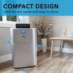 Whynter Portable Air Conditioner 12,000 BTU with Dual Hose Dehumidifier & Cooling Fan for 400 Sq Ft Rooms, Includes AC Unit Window Kit Elite ARC-122DS (7,000 SACC), Silver