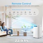 Humhold Portable Air Conditioners 14000Btu with Remote Control, 3-in-1 Free Stand Smart Cooling AC Unit with Dehumidifier, Fan, Cools Room up to 700 sq.ft, Auto Swing,24H Timer, Windows Kit Included