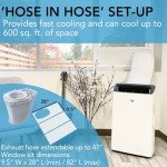 Whynter Inverter Portable Air Conditioner 14,000 BTU with Dual Hose, Dehumidifier, Cooling Fan & Smart Wi-Fi for 600 Sq Ft Rooms, NEX ARC-1230WN (12,000 SACC), White