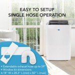 Whynter Air Conditioner 13,500 Portable Heater with Dehumidifier, Cooling Fan & Smart Wi-Fi for 500 Sq Ft Rooms, Includes AC Unit Window Kit, ARC-1050XPH (10,000 BTU SACC), White