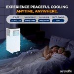SereneLife SLPAC105W.5 Portable Air Conditioner-Compact Home A/C Cooling Unit with Built-in Dehumidifier & Fan Modes, Includes Window Mount Kit, 10,000 BTU + WiFi, White