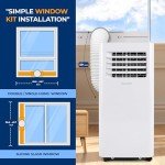 SereneLife SLPAC805W.6 Portable Air Conditioner-Compact Home A/C Cooling Unit with Built-in Dehumidifier & Fan Modes, Includes Window Mount Kit (8,000 BTU), White