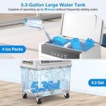 2200CFM Portable Air Conditioners w/Remote, 3-IN-1 Evaporative Swamp Air Cooler w/Remote, 24H Timer, 5.3 Gal Water Tank & 4 Ice Packs, 50°Oscillation, 3 Speeds For Outdoors/Indoors, Home Office