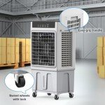 2200CFM Portable Air Conditioners w/Remote, 3-IN-1 Evaporative Swamp Air Cooler w/Remote, 24H Timer, 5.3 Gal Water Tank & 4 Ice Packs, 50°Oscillation, 3 Speeds For Outdoors/Indoors, Home Office
