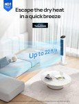 Dreo Evaporative Air Cooler, 40” Cooling Fans that Blow Cold Air, 80° Oscillating, Removable Water Tank, Ice Packs, Remote Control, 4 Speeds, 7H Timer, Swamp Cooler for Bedroom, White