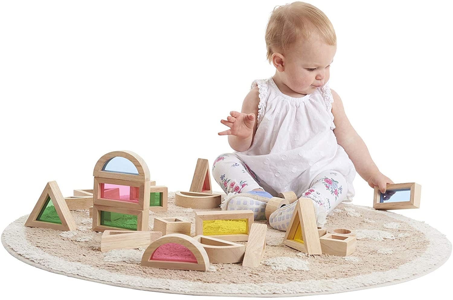 Montessori Sensory Wooden Building Blocks Set