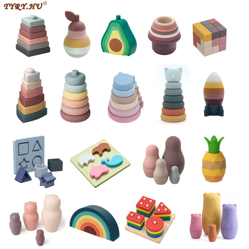 Soft Silicone Building Blocks for Kids' Learning