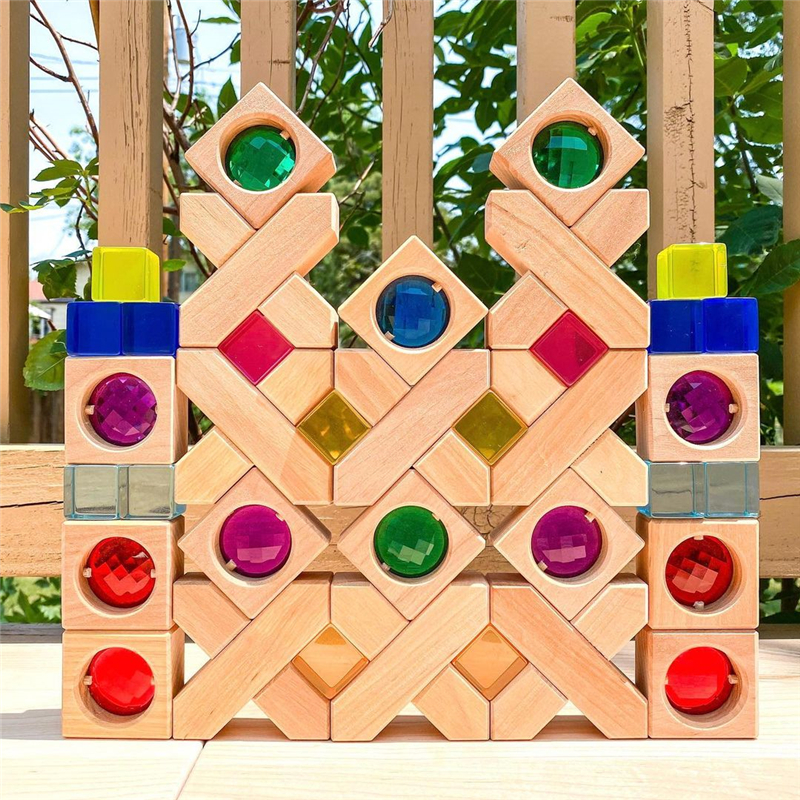 Montessori Color Light Stacking Cube Toys for Kids