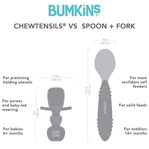 Silicone Baby Fork and Spoon Set - Gray