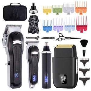 Men's Hair Clippers & Grooming Set - Cordless