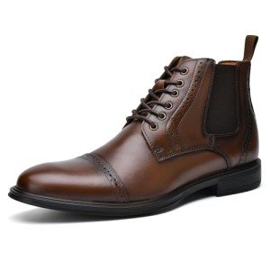 Men’s Chelsea Leather Slip-On Dress Boots
