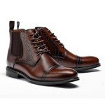 Men’s Chelsea Leather Slip-On Dress Boots