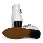 Men's Leather Pointed Toe Chelsea Boots - White
