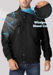 Men's Black Military Bomber Jacket for Winter