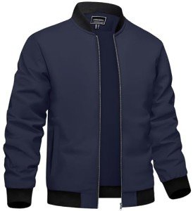 TACVASEN Lightweight Men's Navy Blue Bomber Jacket