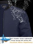 TACVASEN Lightweight Men's Navy Blue Bomber Jacket