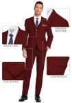 Burgundy 3-Piece Slim Fit Men’s Suit Set